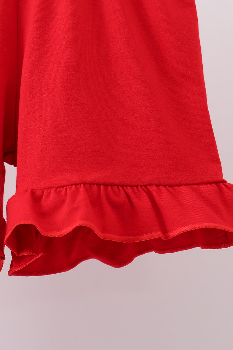 Ensemble short à volants et nœud, motif cerises rouges