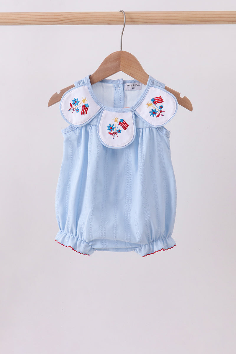 Bleu broderie jacquard bulle