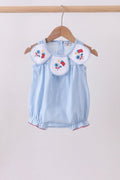 Bleu broderie jacquard bulle