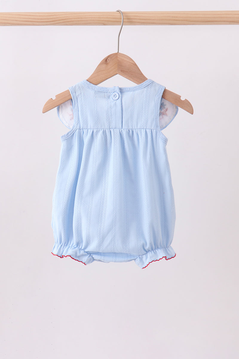 Bleu broderie jacquard bulle