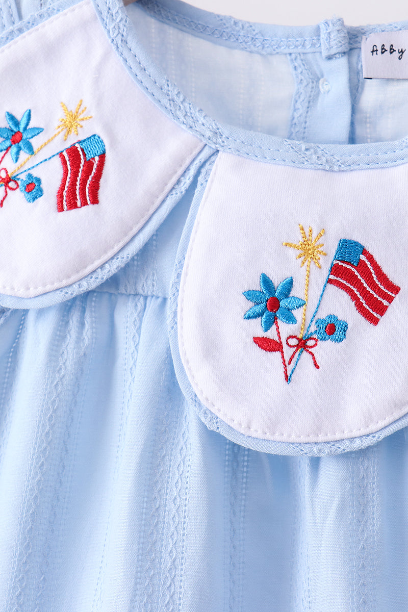 Ensemble bloomer brodé jacquard bleu