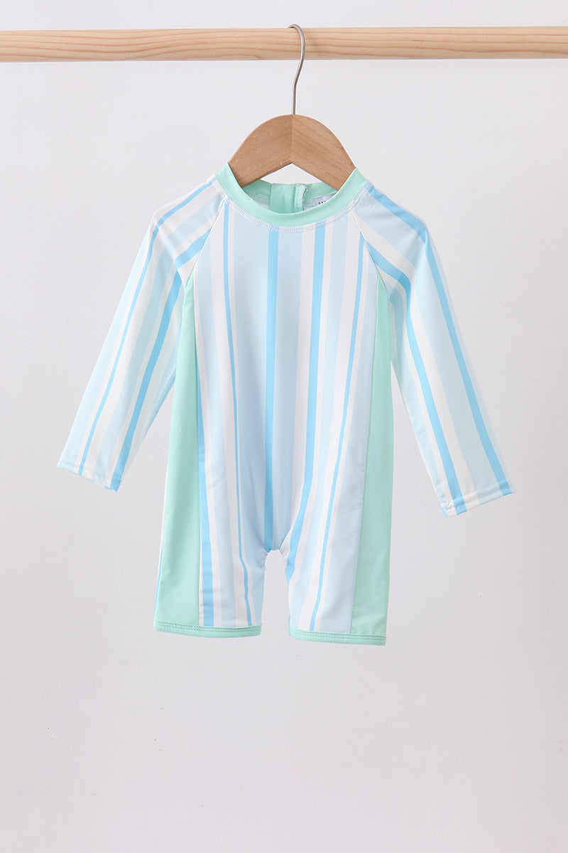 Maillot de bain une pièce à rayures bleues