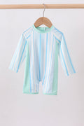 Maillot de bain une pièce à rayures bleues