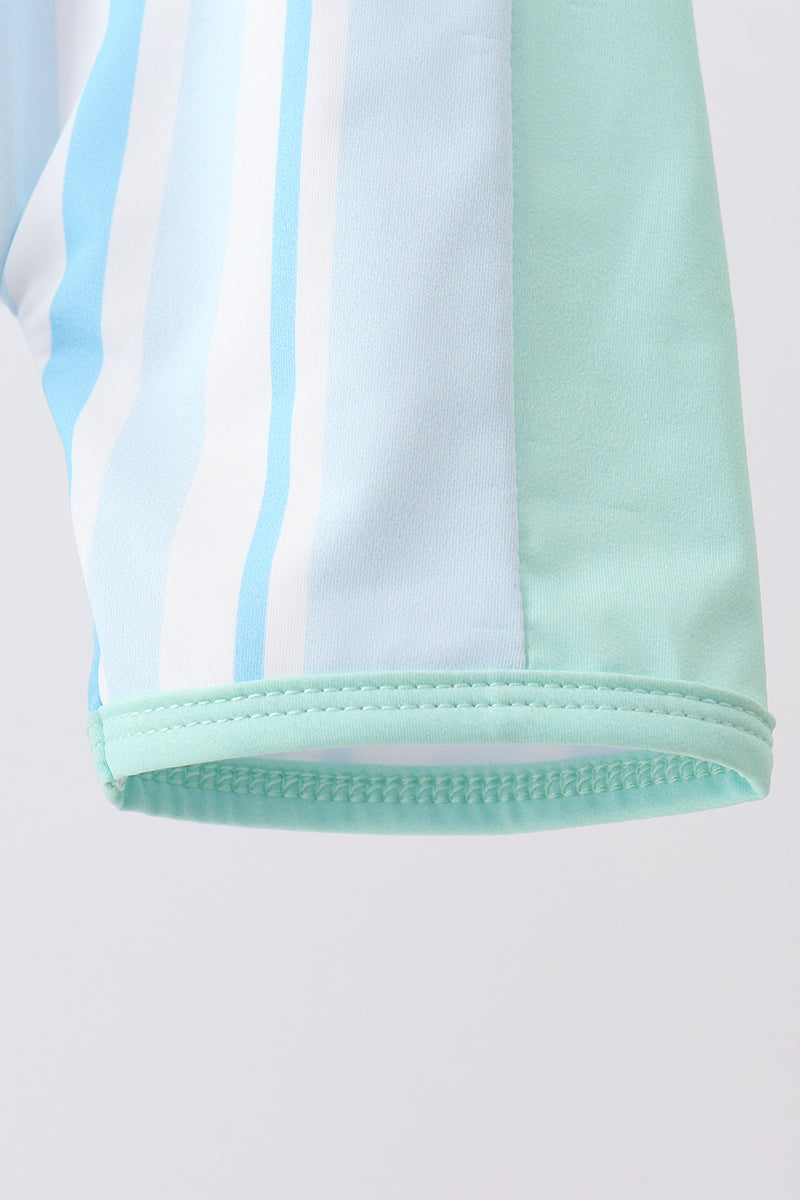 Maillot de bain une pièce à rayures bleues