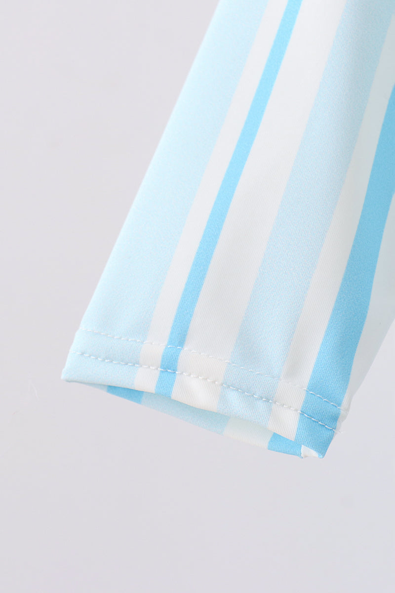 Maillot de bain une pièce à rayures bleues
