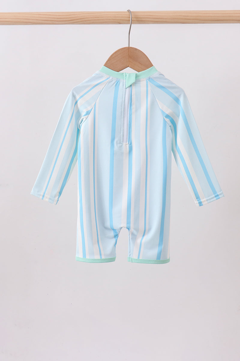 Maillot de bain une pièce à rayures bleues