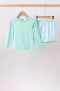 Maillot de bain 2 pièces rayé bleu