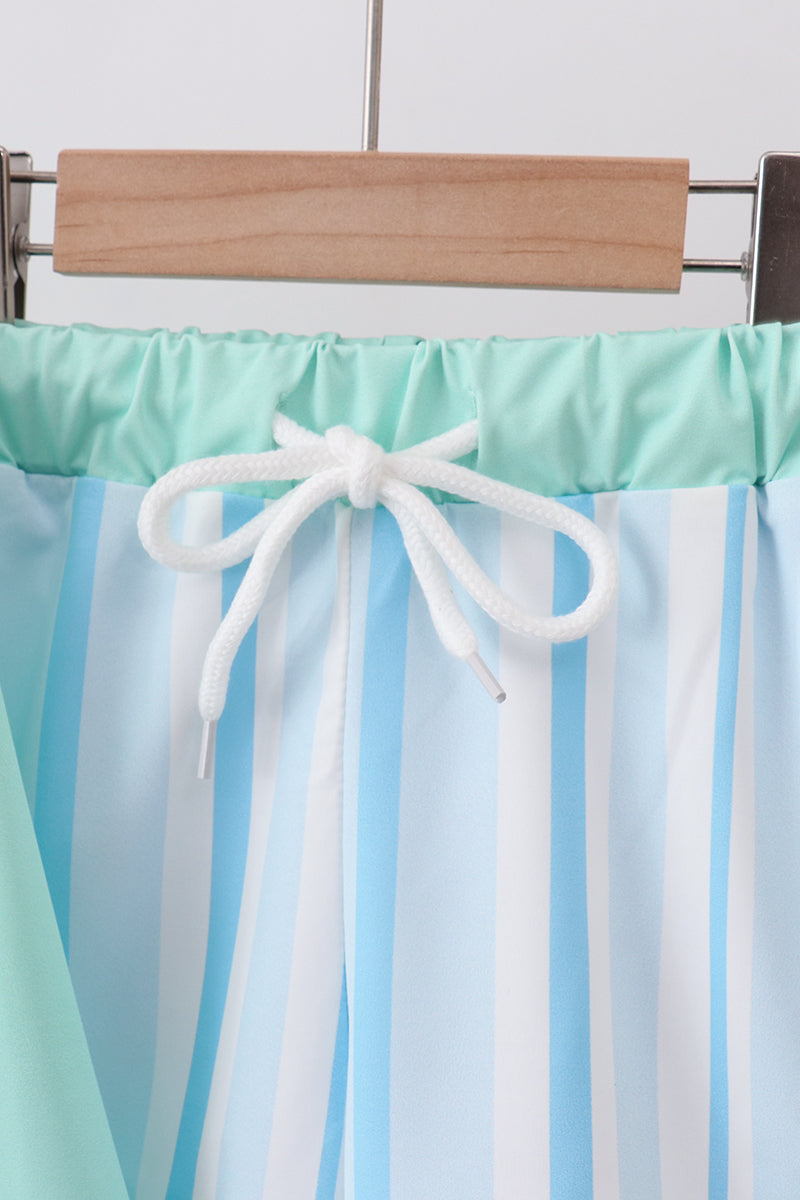 Maillot de bain 2 pièces rayé bleu