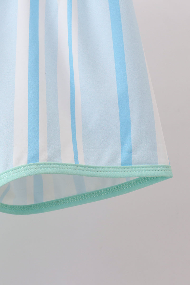 Maillot de bain 2 pièces rayé bleu