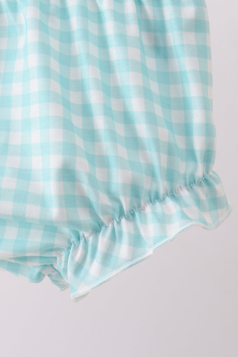 Ensemble bloomer brodé d'un voilier rose