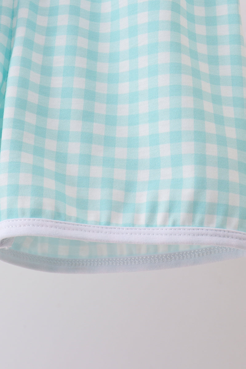 Ensemble short brodé voilier blanc