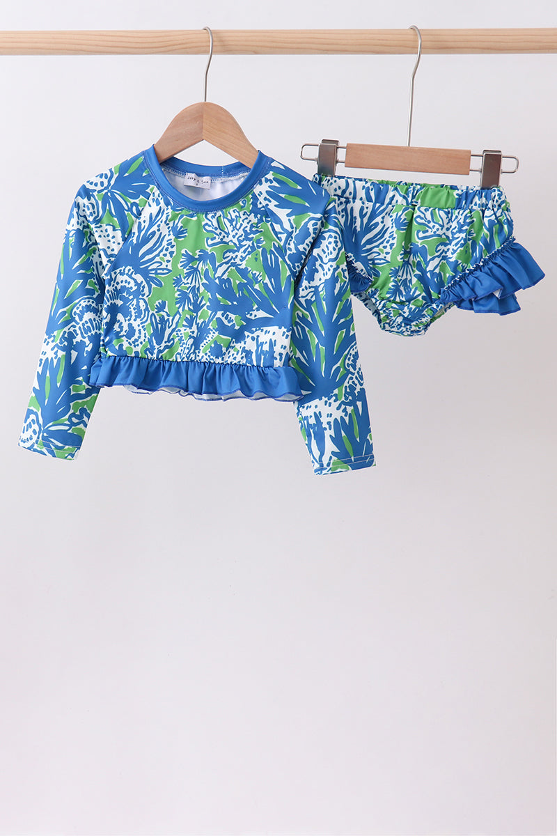 Ensemble anti-UV à volants « Jardin océanique »
