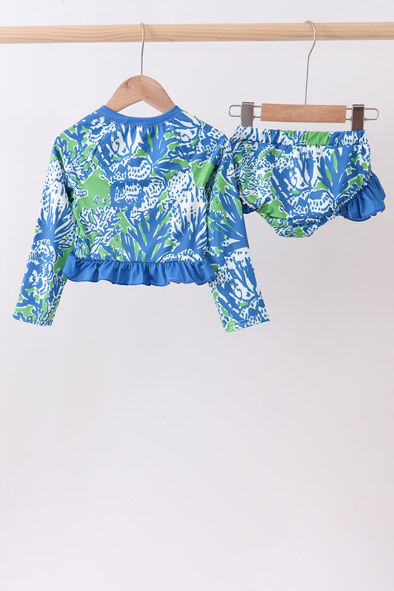 Ensemble anti-UV à volants « Jardin océanique »