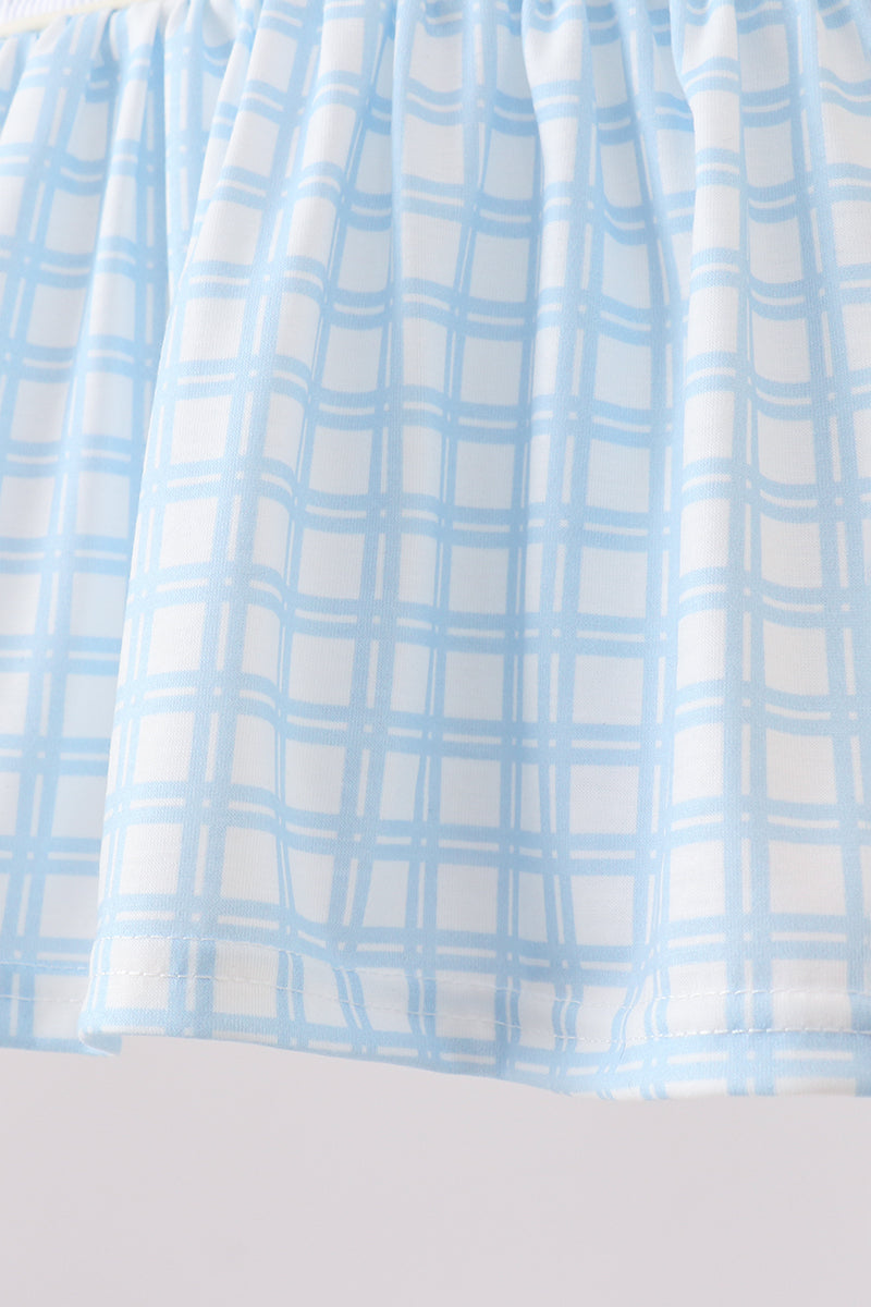 Ensemble bloomer vichy smocké crabe jaune