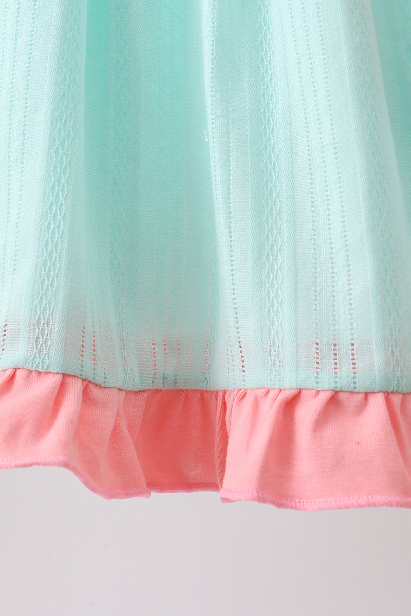 Ensemble Jacquard Vert Marin Brodé
