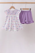 Ensemble smocké tortue de mer violette