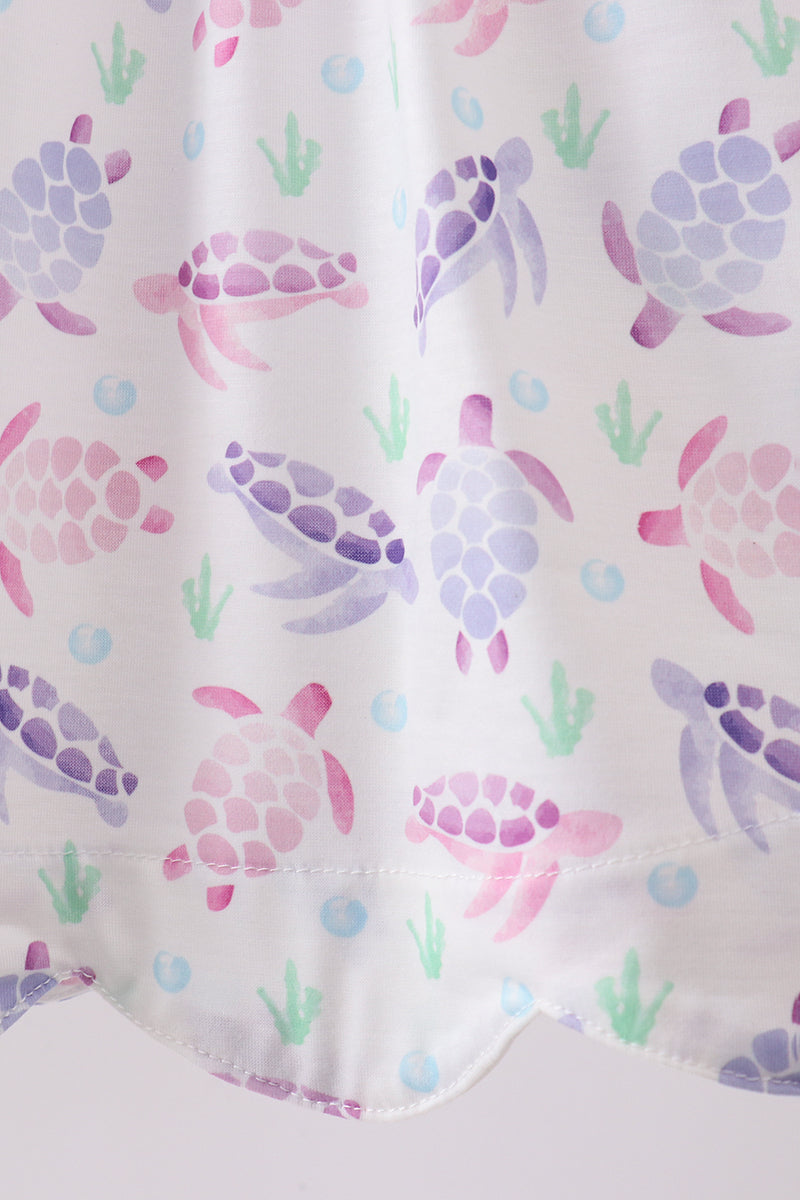 Ensemble smocké tortue de mer violette