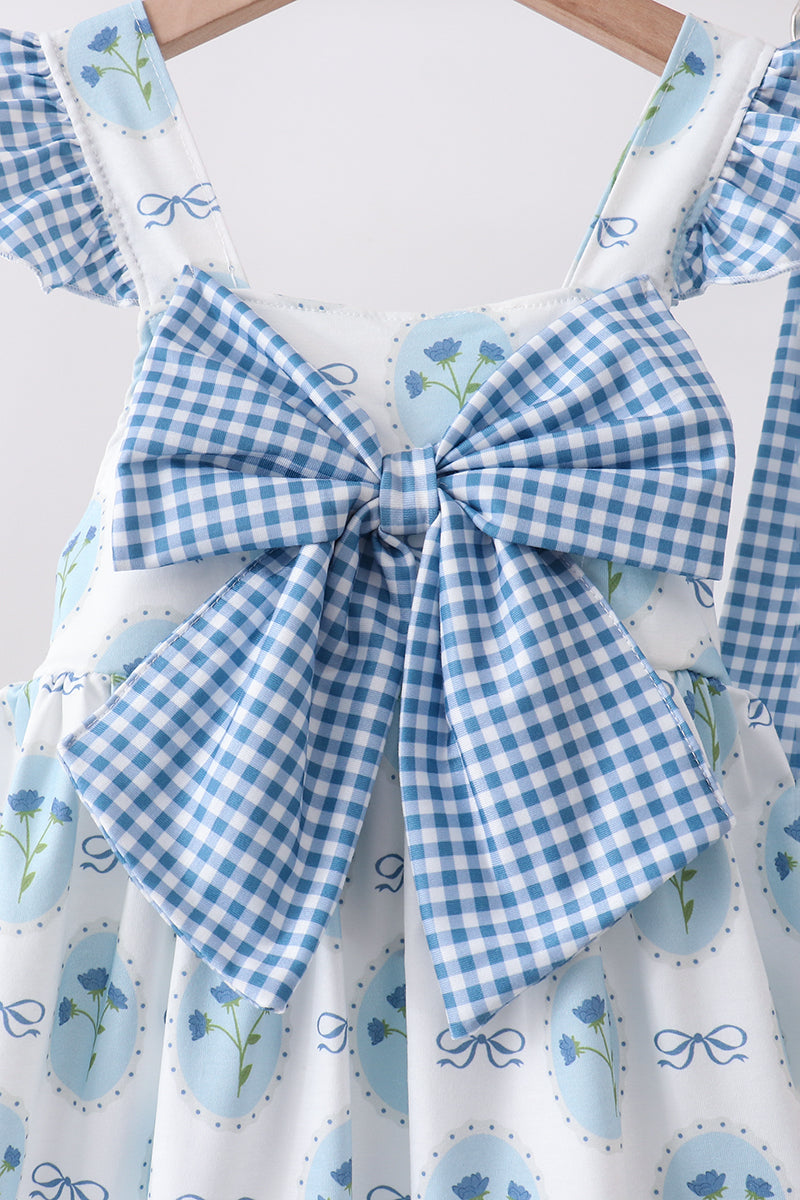 Ensemble fleuri rétro bleu