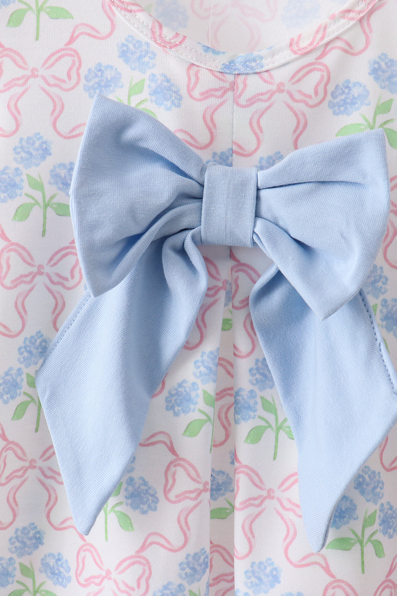 Ensemble bloomer et nœud Hortensia bleu