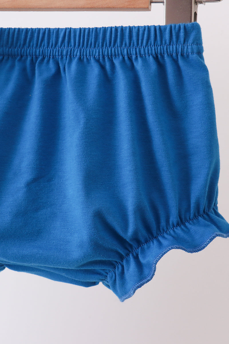 Ensemble Barboteuse Smockée Volants Château Bleu