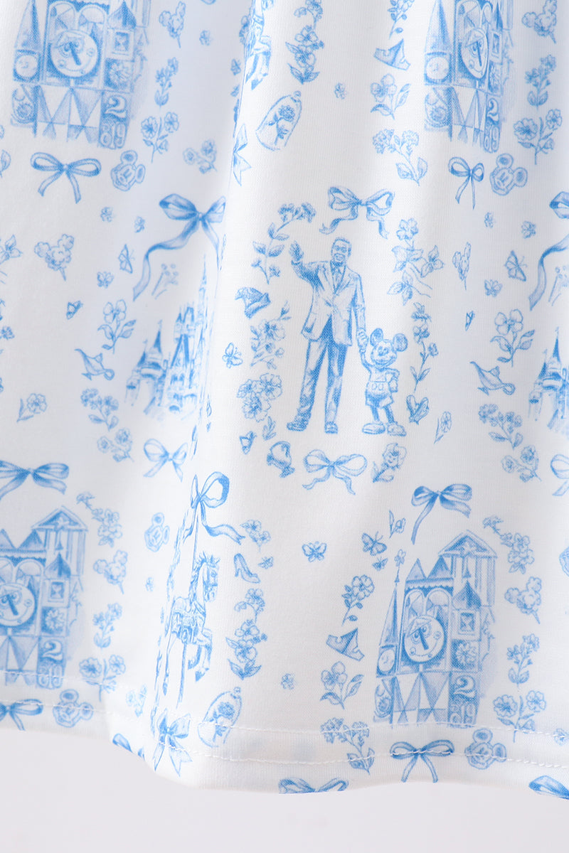 Robe froncée à volants Bleu Castle