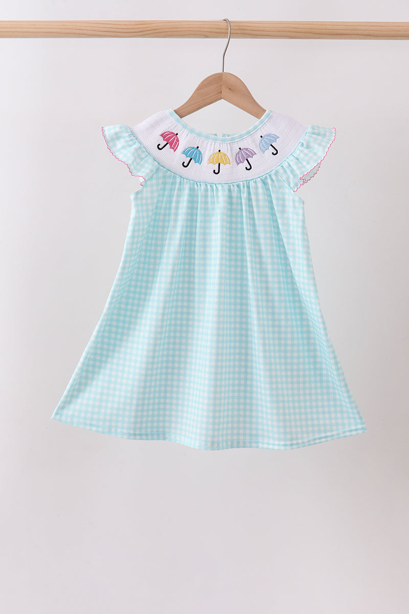 Robe smockée Parapluie Bleu