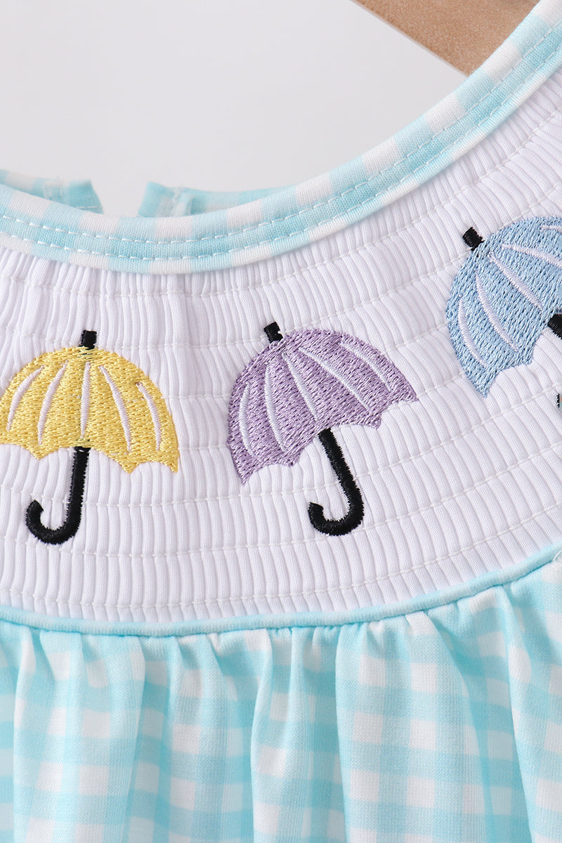 Robe smockée Parapluie Bleu