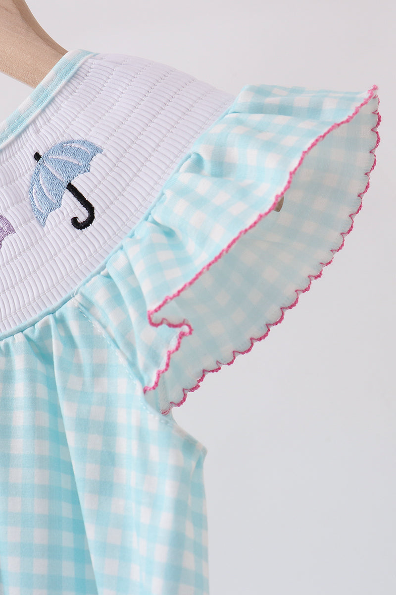 Robe smockée Parapluie Bleu