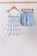 Ensemble smocké Voilier bleu