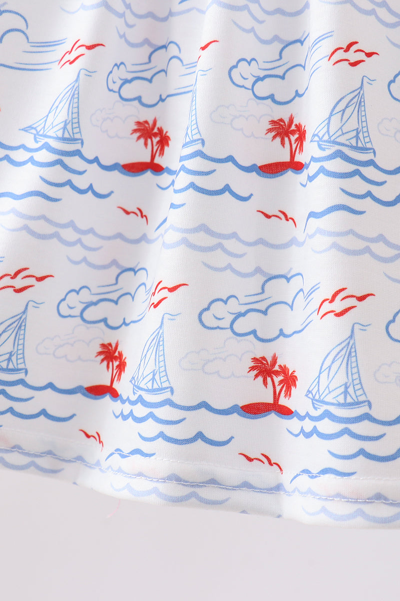Ensemble smocké Voilier bleu