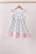 Robe à volants rose de cow-boy