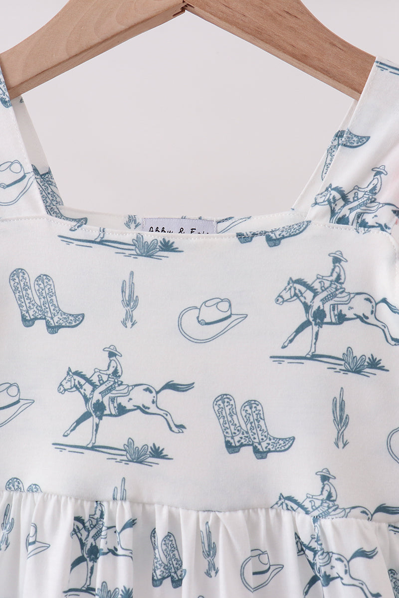 Robe à volants rose de cow-boy