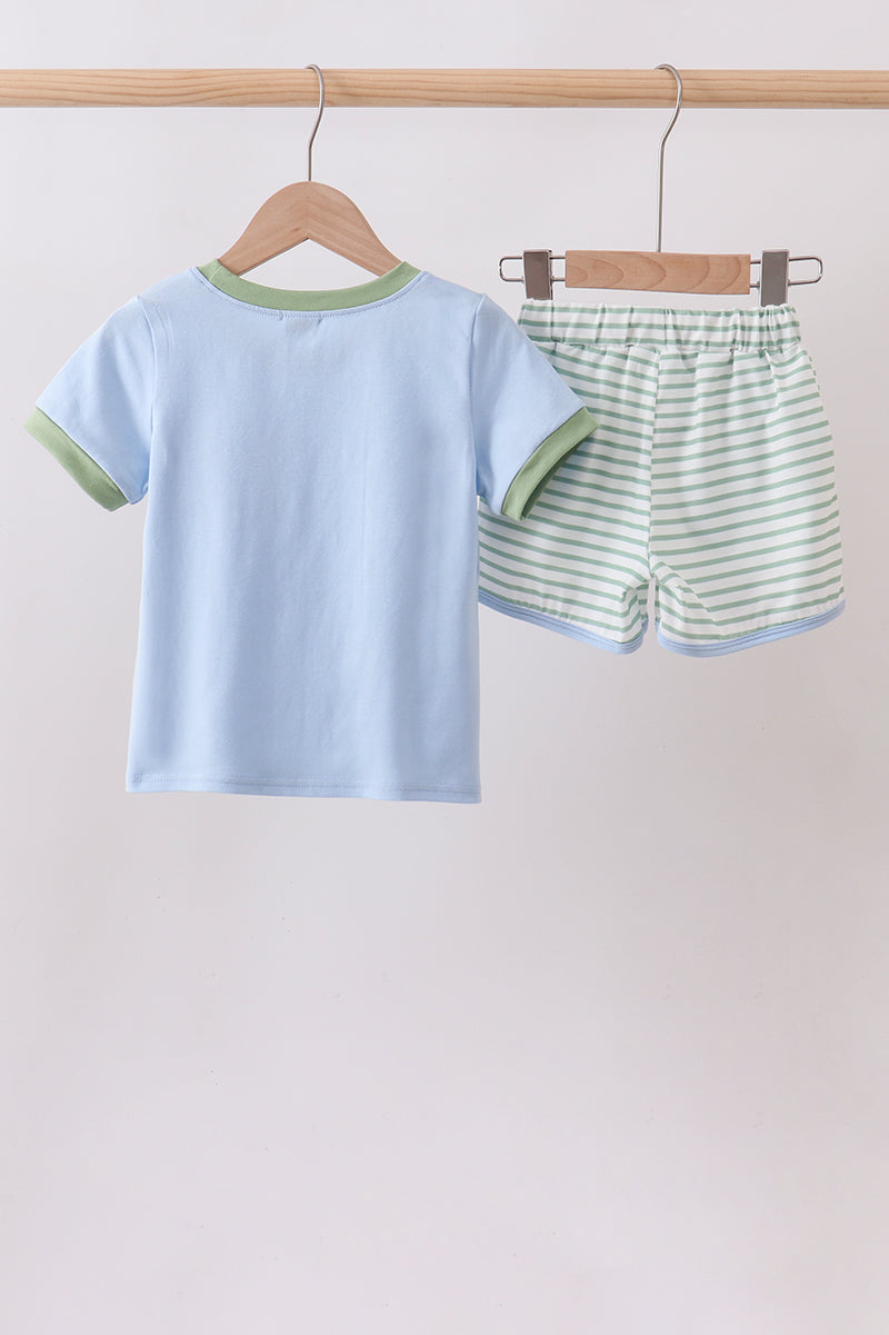Ensemble rayures bleues