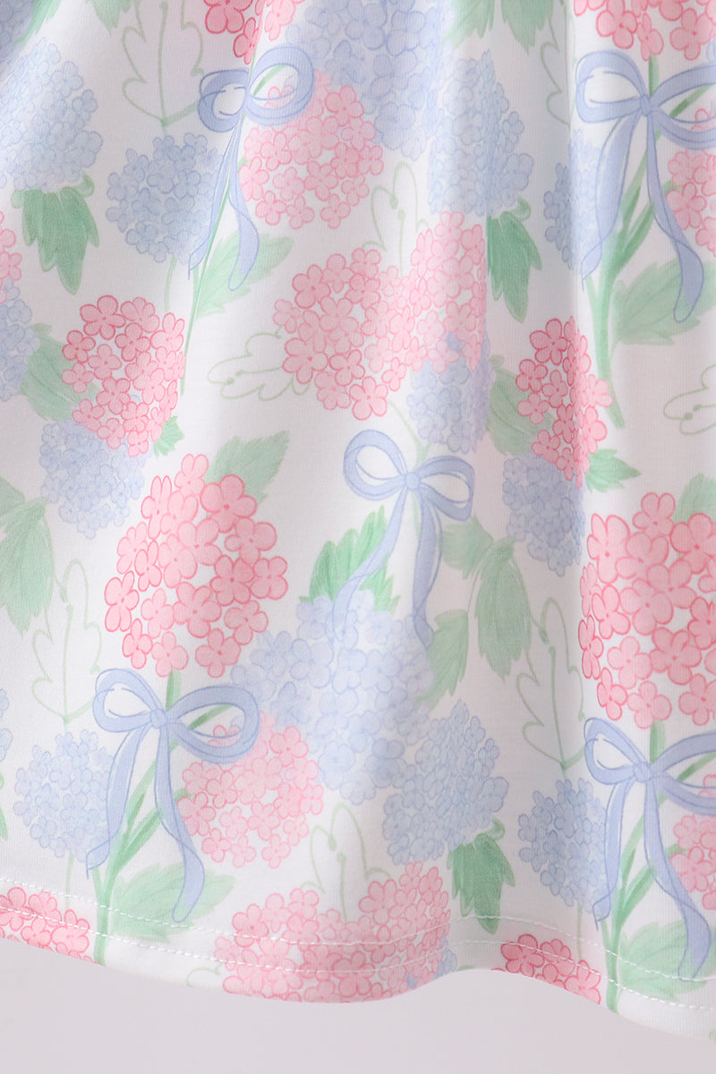 Robe smockée Hortensia Bleu avec Perles