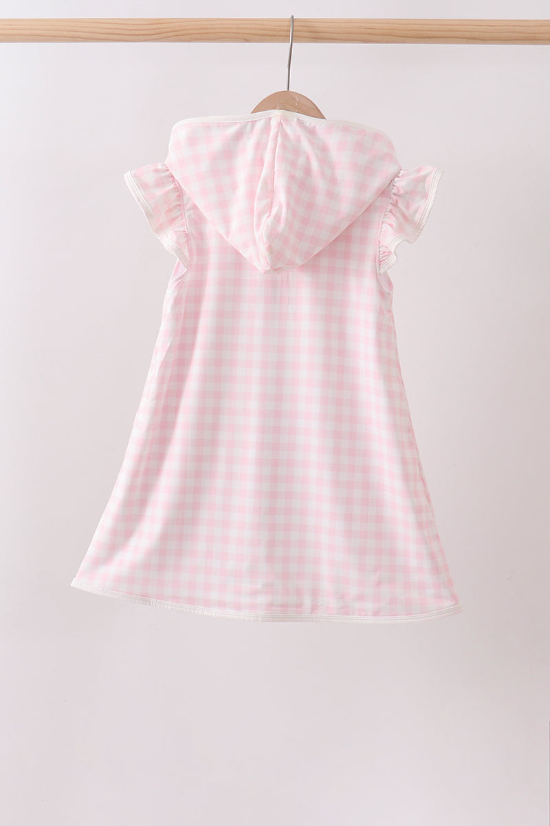 Couvre-maillot à carreaux roses anti-UV