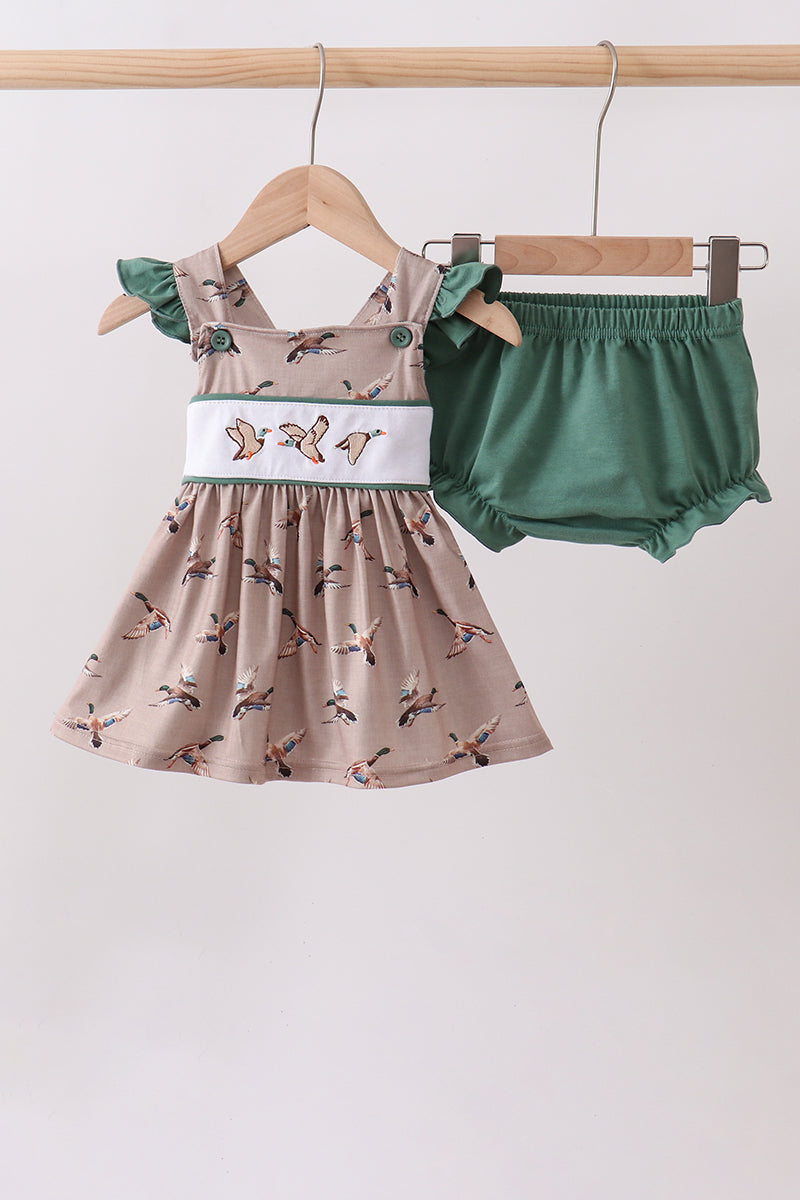 Ensemble Bloomer Brodé Canard Vert