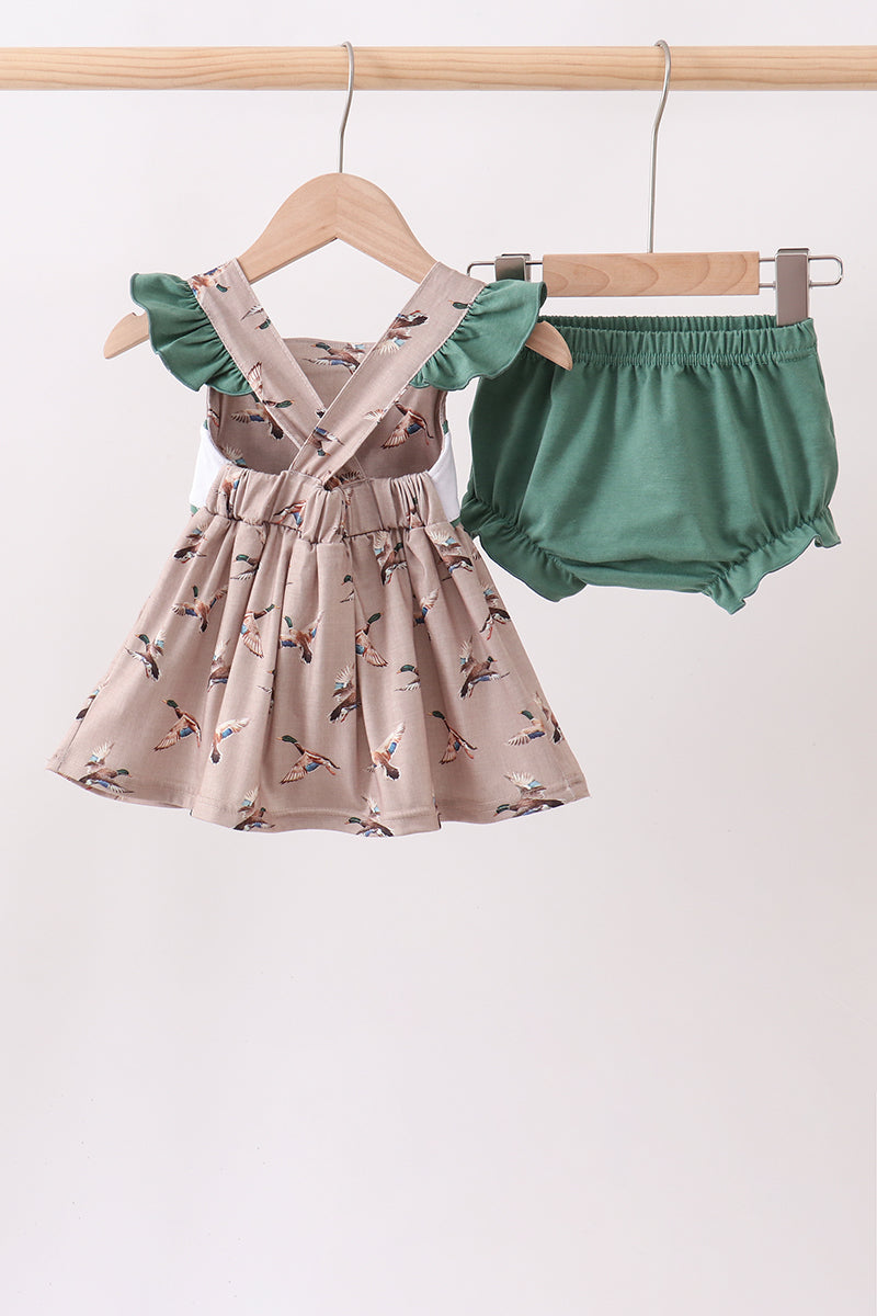 Ensemble Bloomer Brodé Canard Vert