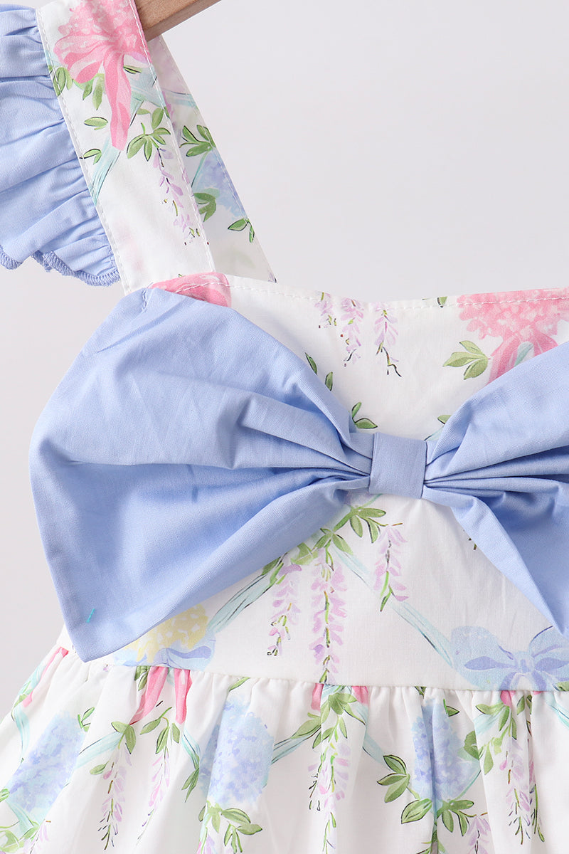 Ensemble Chouchou Volant Hortensia Bleu