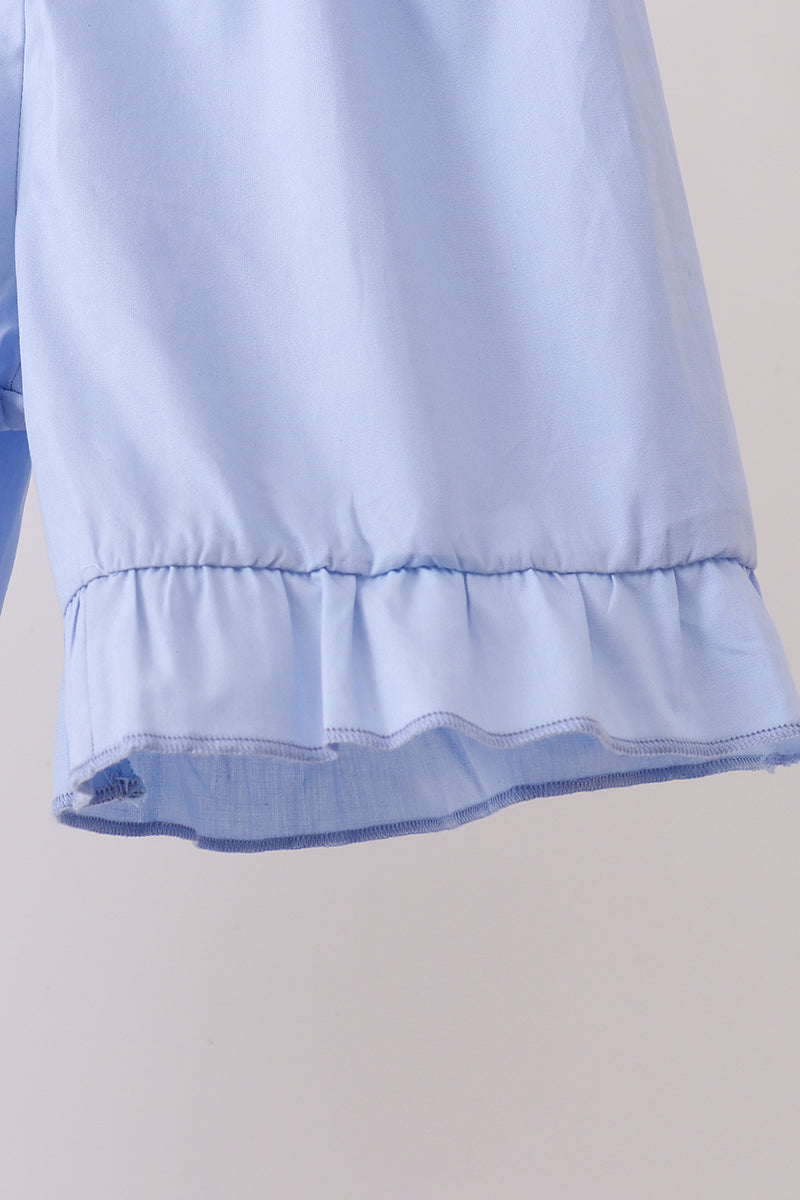 Ensemble Chouchou Volant Hortensia Bleu