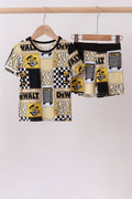 Ensemble pyjama bambou outils noirs et jaunes