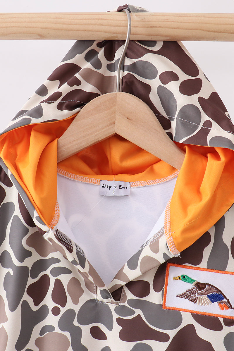 Cache-maillot anti-UV brodé canard camouflage