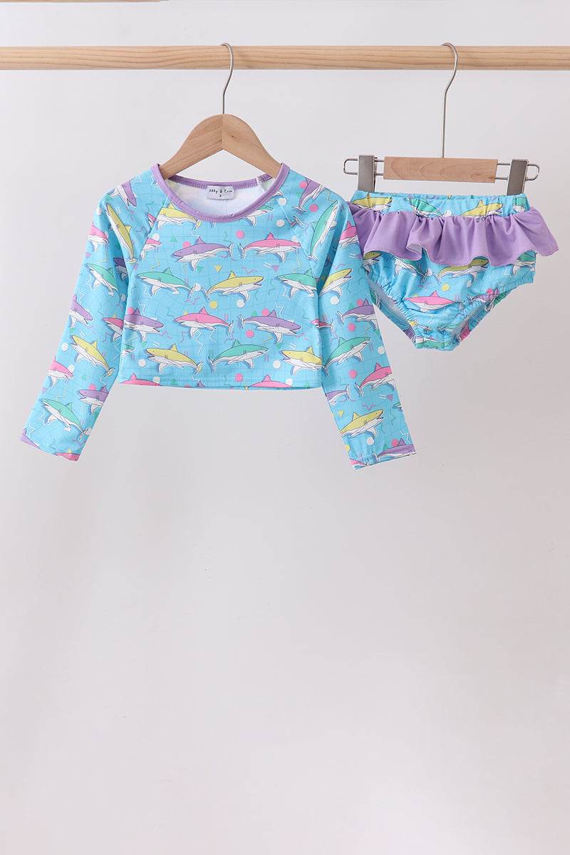 Ensemble anti-UV requin bleu
