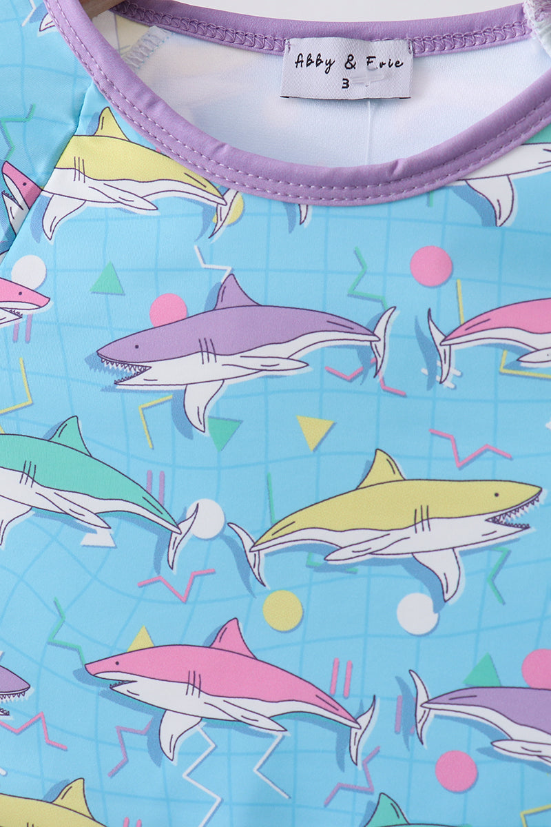 Ensemble anti-UV requin bleu