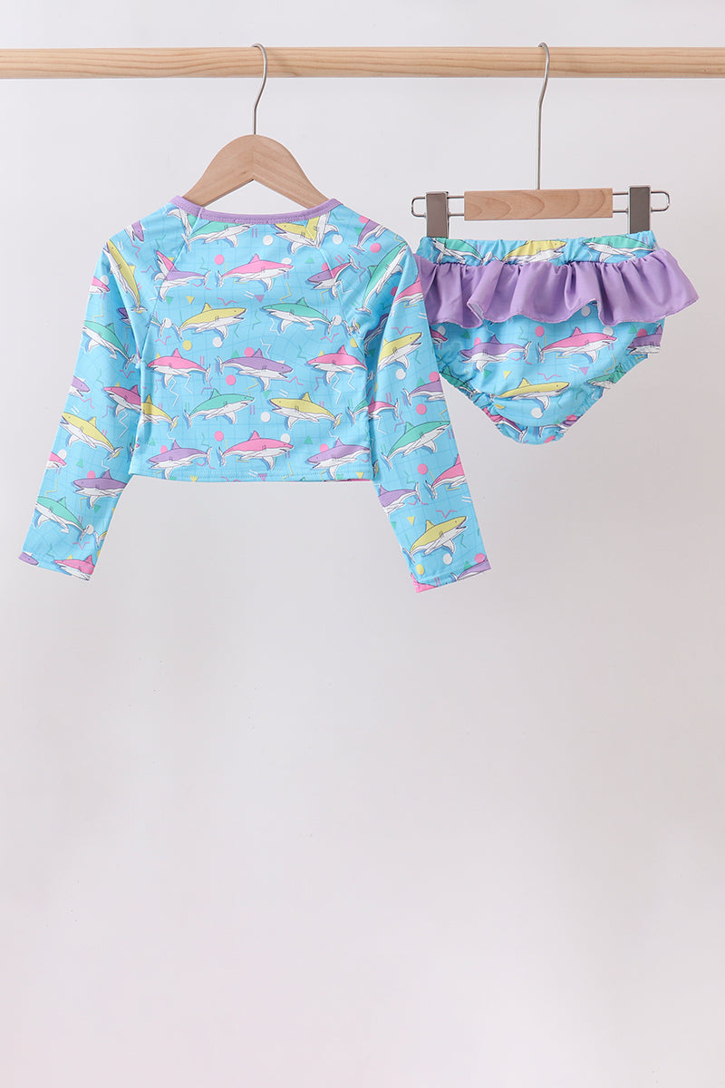 Ensemble anti-UV requin bleu