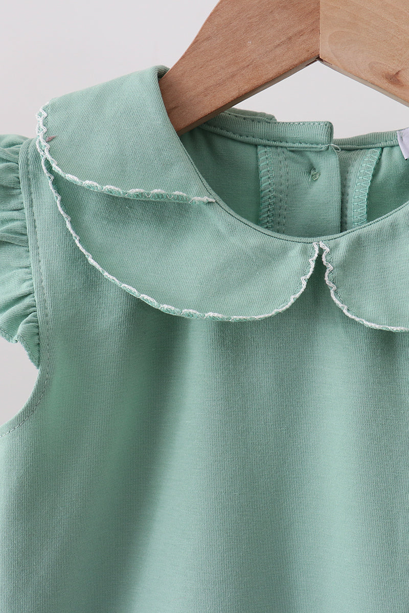 Ensemble jupe fleurie sauge