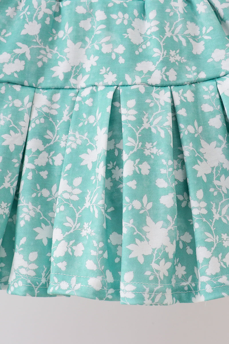 Ensemble jupe fleurie sauge