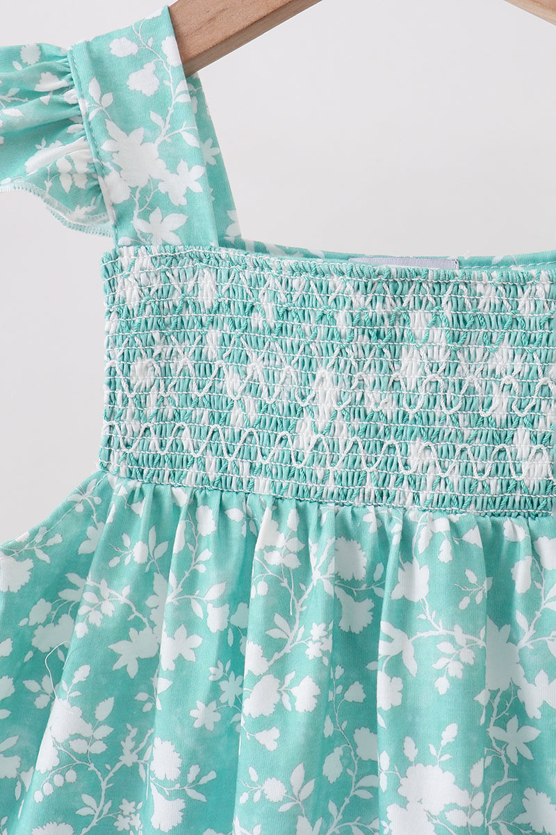 Ensemble smocké floral sauge