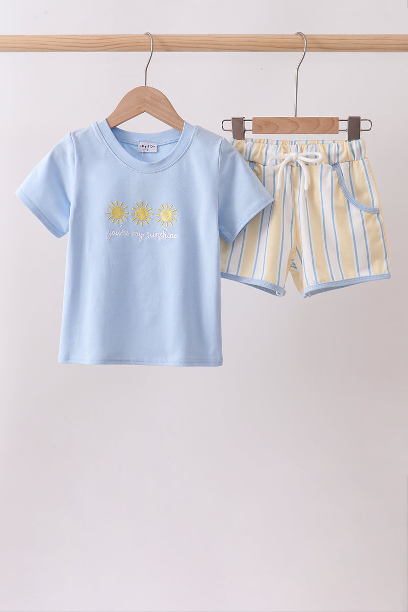 Ensemble de broderie rayée « You're my sunshine »