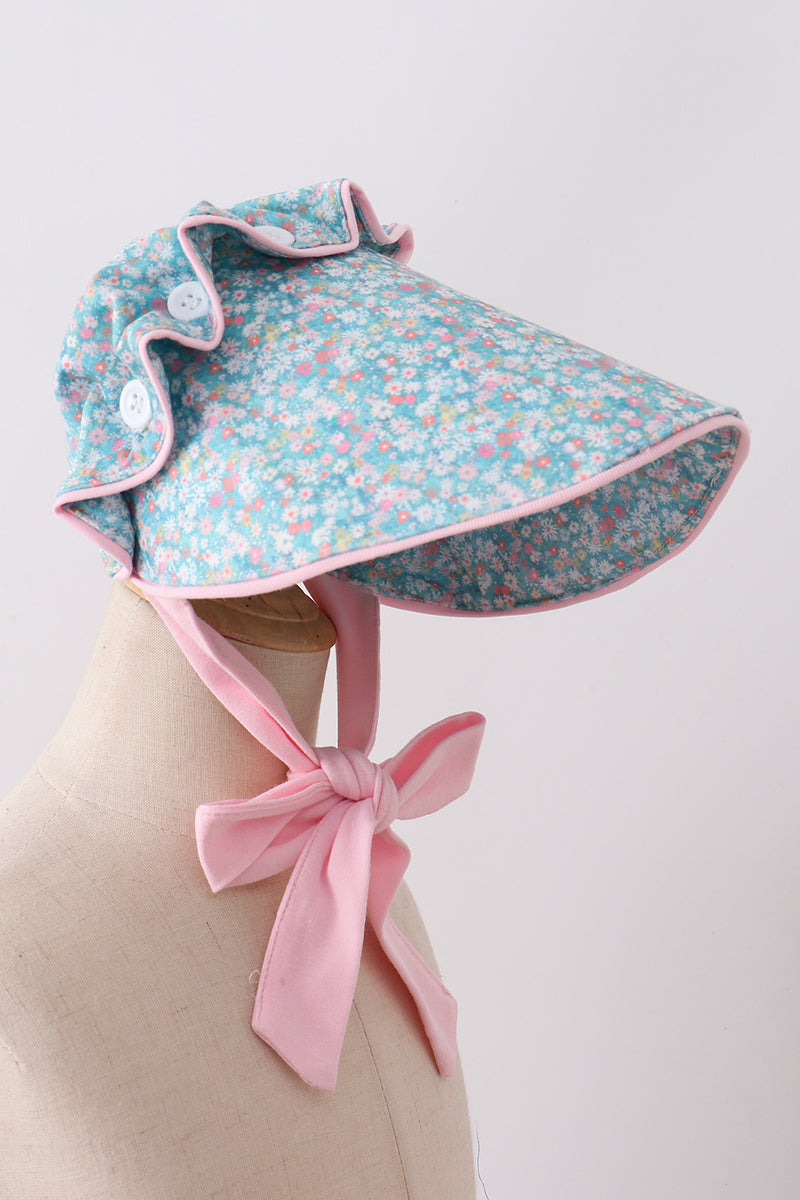 Bonnet floral vert
