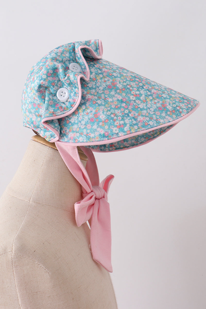 Bonnet floral vert
